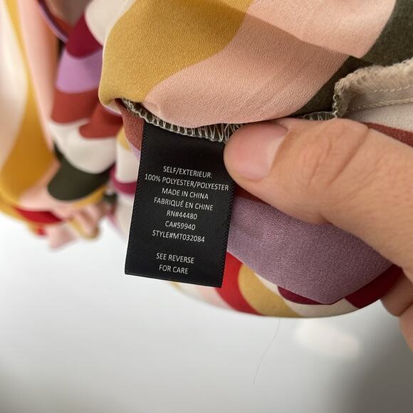 RACHEL ROY Label Line Multicolored Striped Criss Cross Front Sleeveless Blouse M - Picture 4 of 6